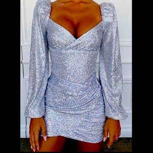 House of Cb sequin julissa dress bodysuit skirt set XS. NWT